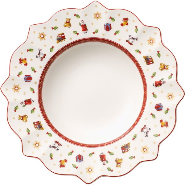 Коледна чиния от бял и червен дълбок порцелан, ø 26 cm Toy's Delight - Villeroy&Boch
