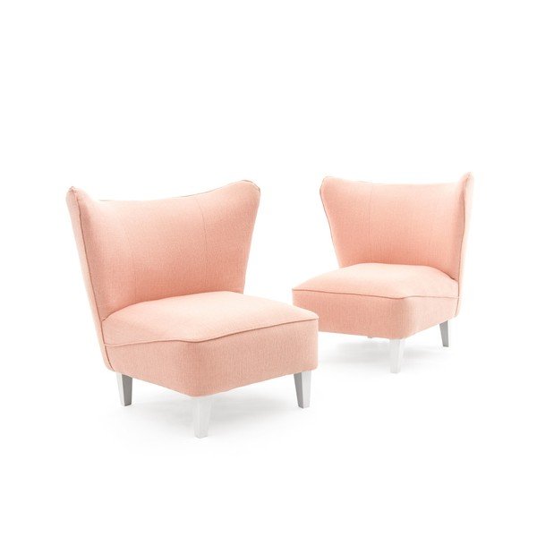 Světle růžové křeslo se světlými nohami Vivonita Sandy-image-2