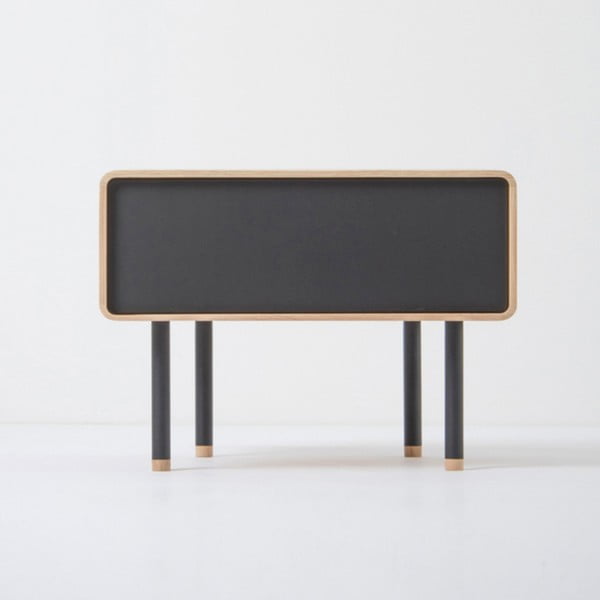 Нощно шкафче от дъбово дърво с черно чекмедже Fina - Gazzda-image-3