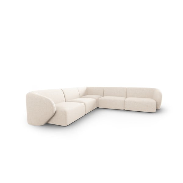 Бежов шенилов ъглов диван Paolo – Milo Casa