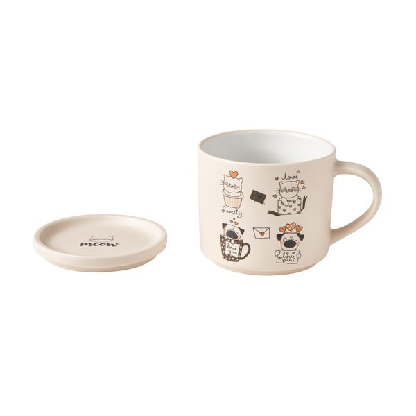 Оранжеви/бежови порцеланови чаши в комплект 2 бр. 350 ml Cats – Brandani-image-1