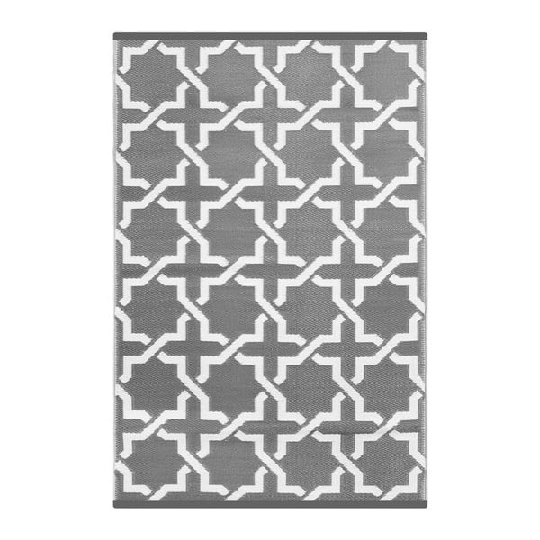 Сиво-бял двустранен килим, подходящ за употреба на открито Kula Malo, 150 x 240 cm - Green Decore