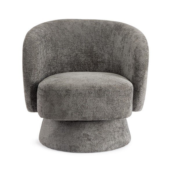 Тъмносиво въртящо се шенилово кресло Julienne – Bizzotto-image-2