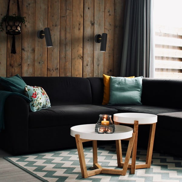 Черна стенна лампа, височина 17 cm Milan - SULION-image-2