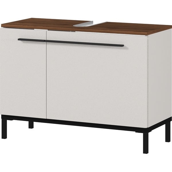 Сив и бежов шкаф под умивалника от орех 80x59 cm Yonkers - Germania-image-1