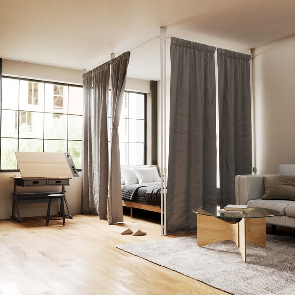 Бяла стоманена разделителна рамка за завеса Anywhere – Umbra-image-3