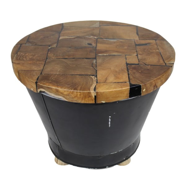 Odkládací stolek z teakového dřeva HSM Collection Bucket, ⌀ 55 cm