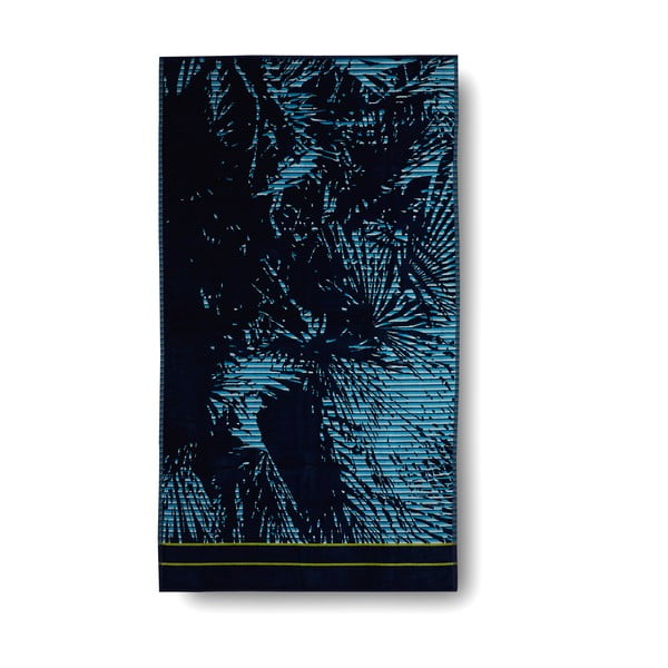 Modrá bavlněná osuška Casa Di Bassi Palm, 100x180 cm
