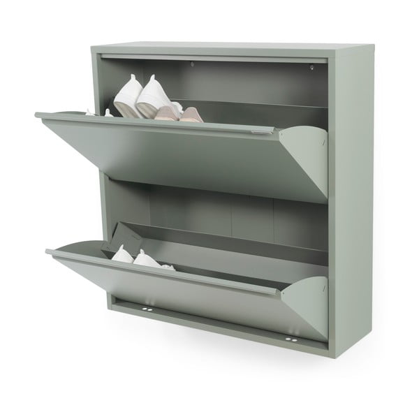 Сиво-зелена метална накланяща се стойка за обувки 75x77,5x22,5 cm Billy – Spinder Design-image-2