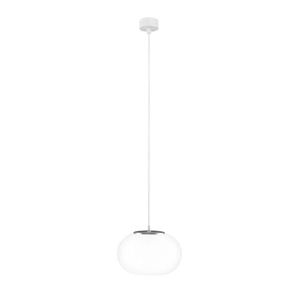 Бяла висяща лампа със сребърни детайли Dosei - Sotto Luce