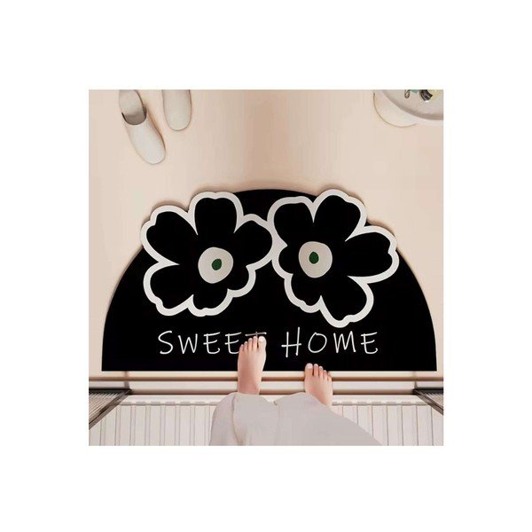 Черен килим за баня 60x100 cm Miedo – Foutastic-image-1