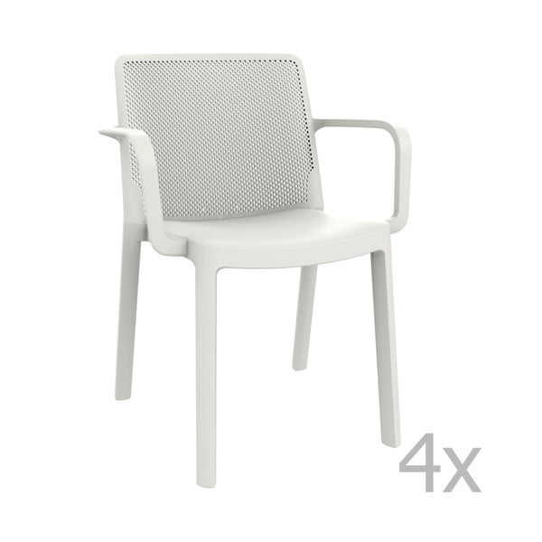Комплект от 4 бели градински стола Fresh - Resol