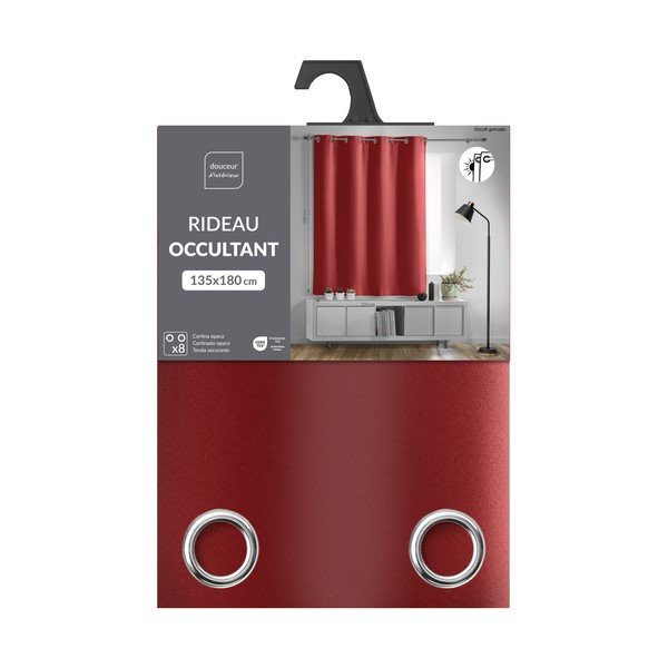 Червено затъмняващо перде 135x180 cm Occult – douceur d'intérieur-image-2