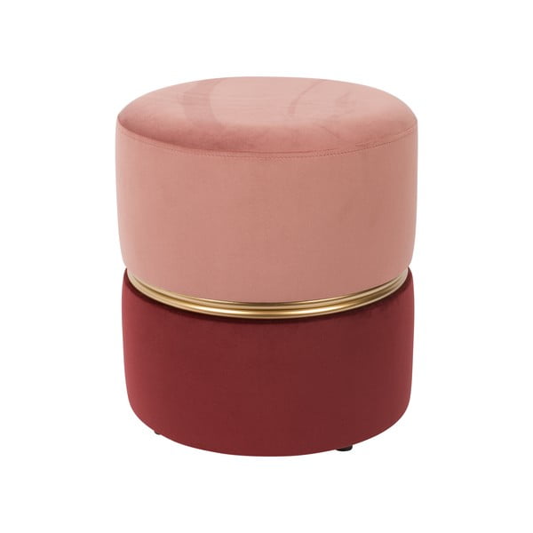 Червено-розова кадифена табуретка Bubbly – White Label