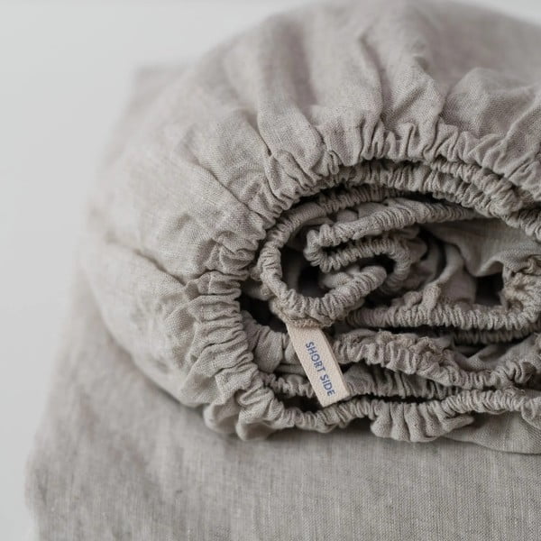 Тъмнозелен еластичен ленен чаршаф 180x200 cm Forest Green  – Linen Tales-image-2