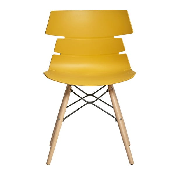 Комплект от 4 жълти трапезни стола Iris - Marckeric