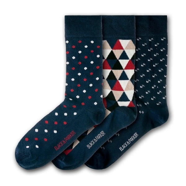 Комплект от 3 чорапа Eden Project, размер 37 - 43 - Black&Parker London