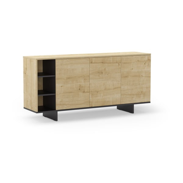 Нисък скрин с дъбов декор в естествен цвят 170x80 cm Cequoia - Marckeric-image-2