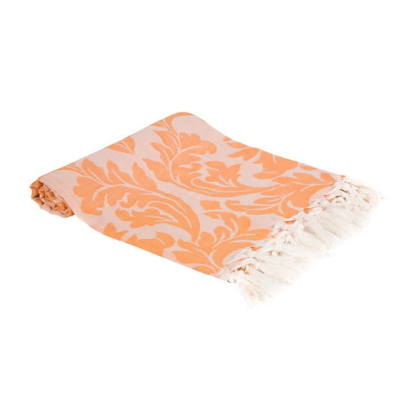 Oranžová ručně tkaná osuška Ivy's Nesrin, 100 x 180 cm