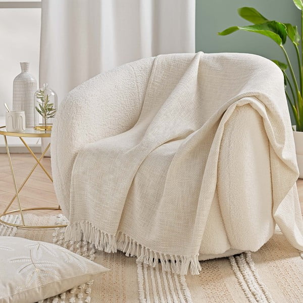 Кремаво одеяло със смес от памук 125x150 cm Ziggy – douceur d'intérieur-image-2