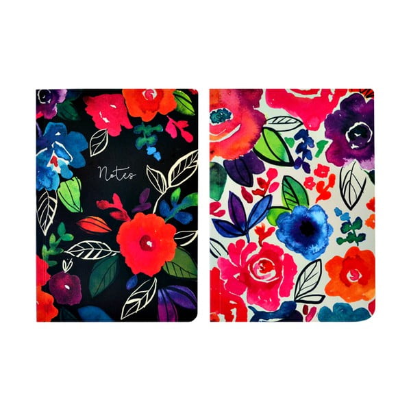 Sada 2 zápisníků A5 Portico Designs Bold Floral, 100 stránek