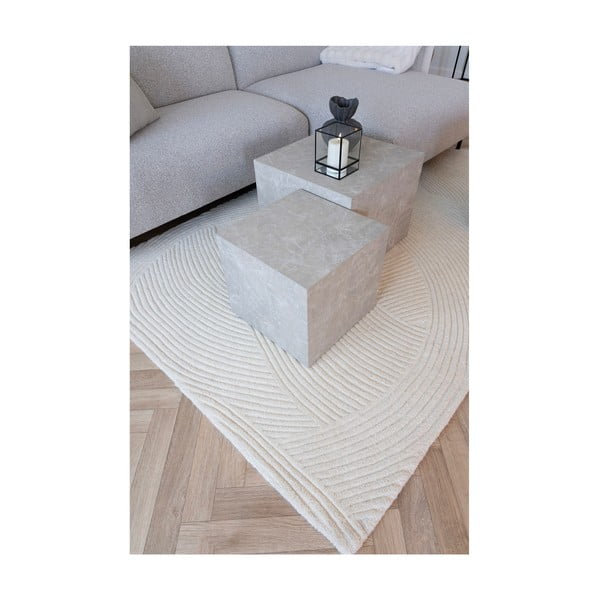 Кремав ръчно изработен вълнен килим 160x230 cm Pune – House Nordic-image-3