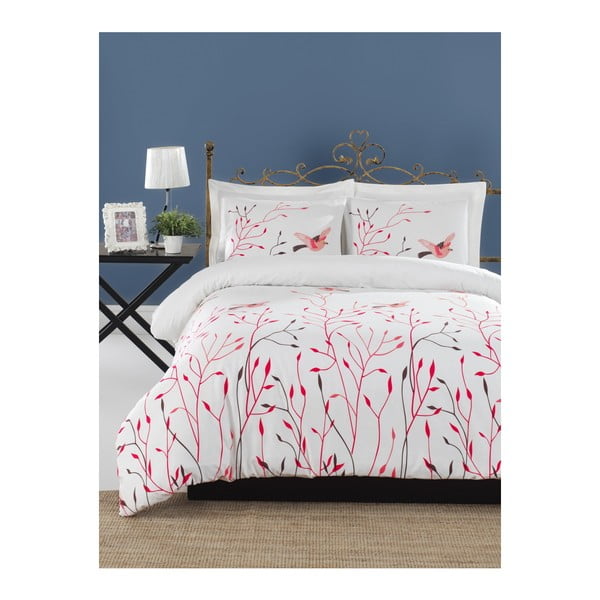 Чаршаф за двойно легло от памук ранфорс Fidella Pink, 160 x 220 cm - Mijolnir
