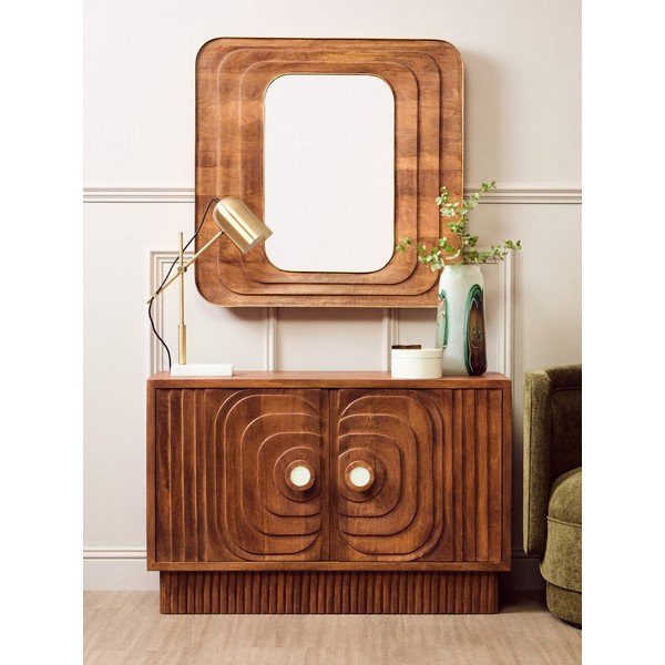 Скрин от масивно манго в тъмно естествен цвят 40x75x116 cm Sangar – Premier Housewares-image-1