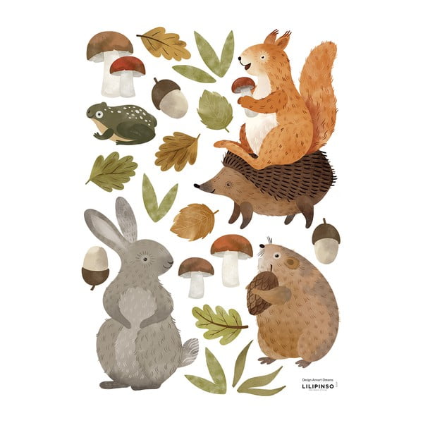 Лист със стикери 30x42 cm Woodland Rabbit & Friends - Lilipinso