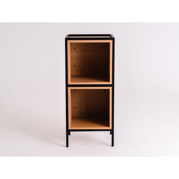 Черна етажерка за книги в дъб 45x102 cm Skap - CustomForm-image-2