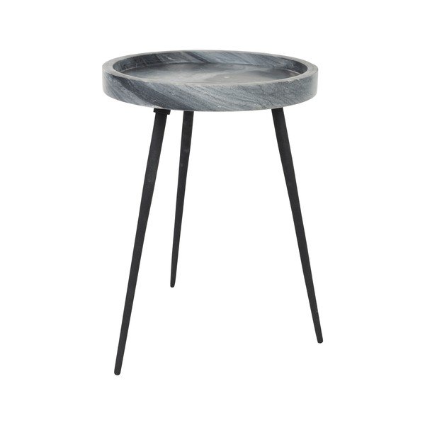 Кръгла странична масичка с мраморна плоча ø 33 cm Karrara – White Label