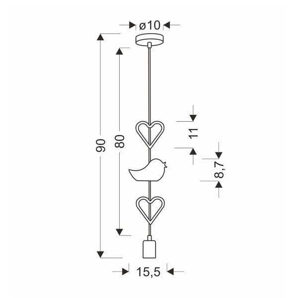 Детска лампа в бяло и розово с метален абажур Single - Candellux Lighting-image-2