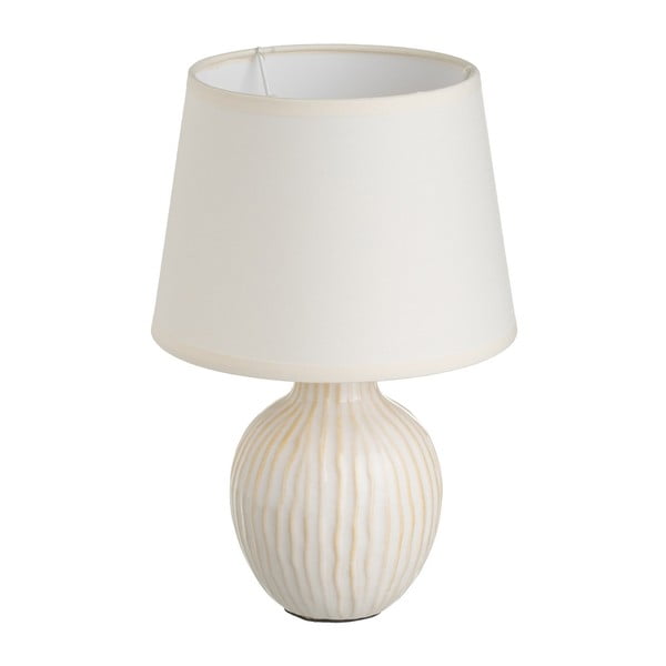 Кремава керамична настолна лампа с текстилен абажур (височина 28 cm) - Casa Selección