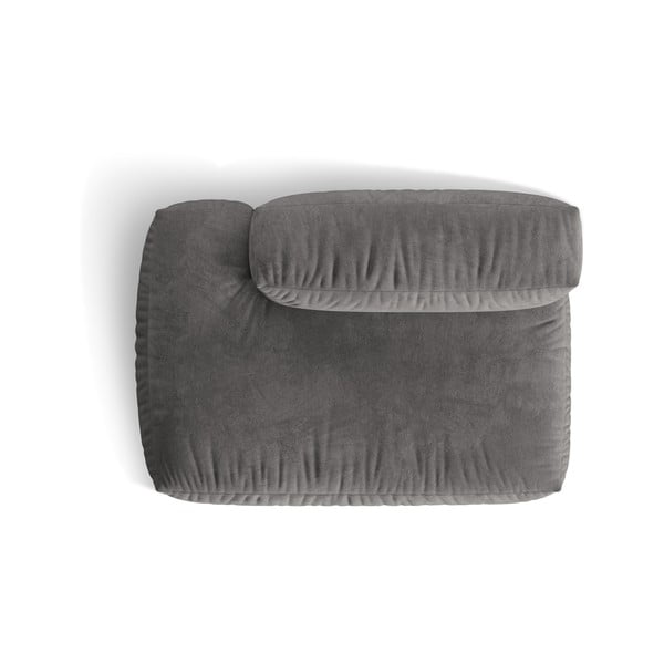 Сив кадифен модул за диван (ляв ъгъл) Martina – Micadoni -image-3