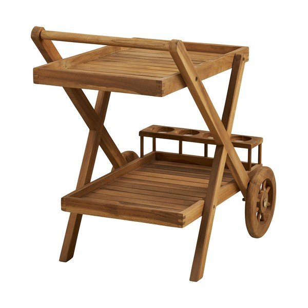 Маса за сервиране на колелца от масивна дървесина 50x86 cm Pasaku – House Nordic-image-3