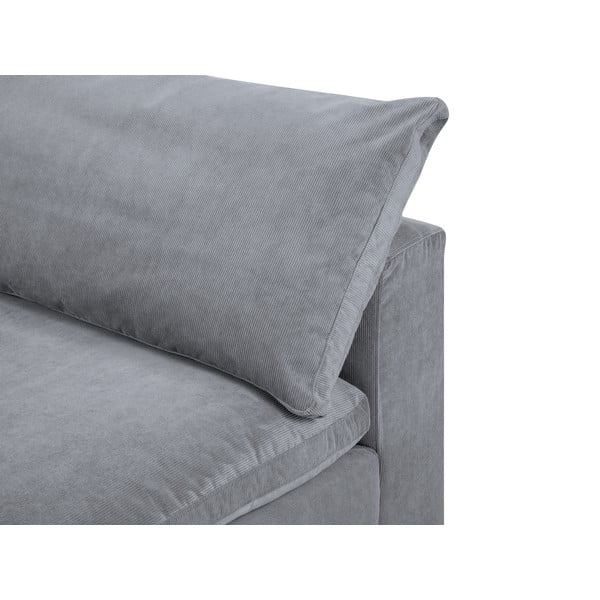 Сива ъглова част от модулен диван от велур Galaxy, ляв ъгъл - Windsor & Co Sofas-image-1