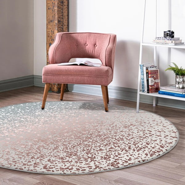 Сив кръгъл килим подходящ за пране и за прахосмукачки роботи ø 80 cm Comfort – Mila Home-image-3