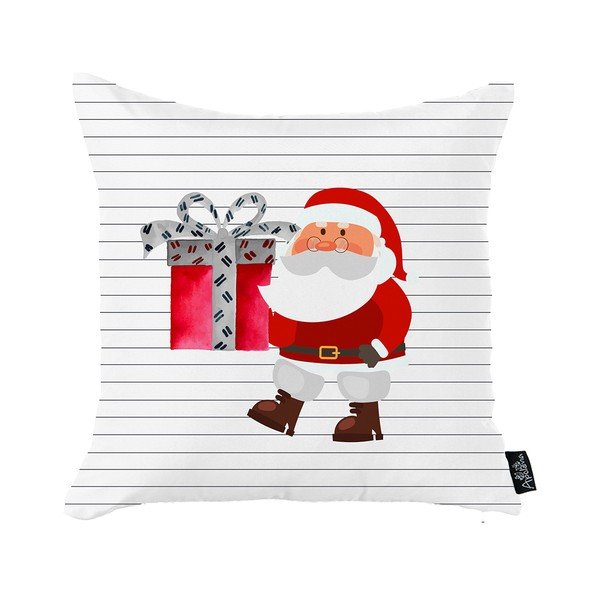 Bílý vánoční povlak na polštář Mike & Co. NEW YORK Honey Christmas Santa Claus, 45 x 45 cm