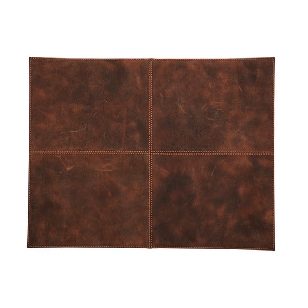 Комплект от 4 подложки от светлокафява кожа Furnhouse Dubai, 45 x 35 cm - Fuhrhome