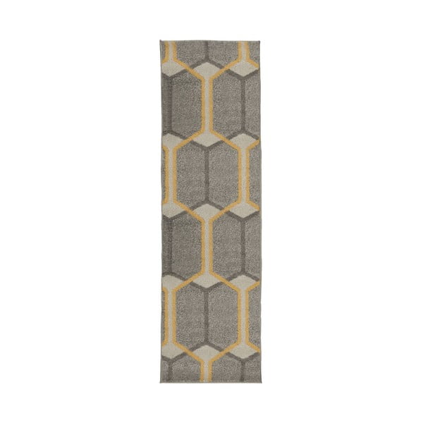 Сив килим Urban Trellis, 60 x 220 cm - Flair Rugs