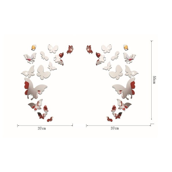 Комплект от 28 огледални стикера с пеперуди - Ambiance-image-3