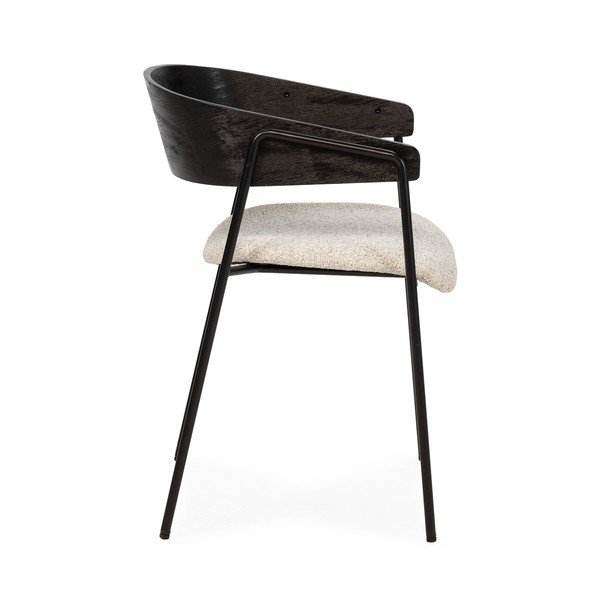 Черни/бежови тапицирани трапезни столове в комплект с подлакътници 2 бр. Cora – MOME-image-3