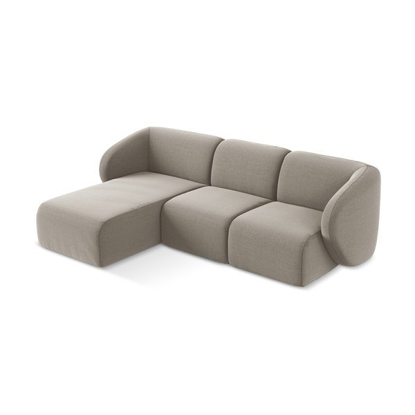 Светлокафяв кадифен ъглов диван (ляв ъгъл) Lani – Makamii-image-2