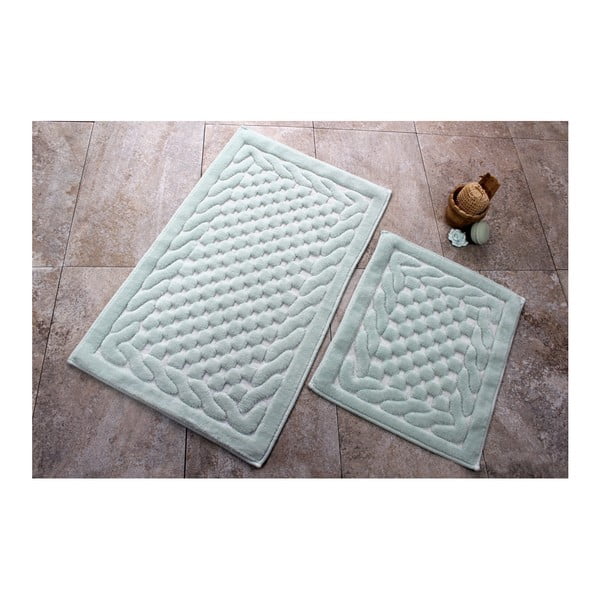 Комплект от 2 килимчета за баня от 100% памук, мента Bambi - Foutastic