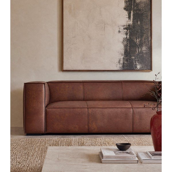 Кафяв кожен диван 227 см Madame - Windsor & Co Sofas-image-3