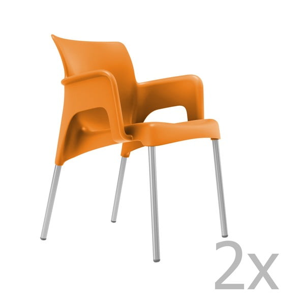 Комплект от 2 оранжеви градински стола Sun - Resol