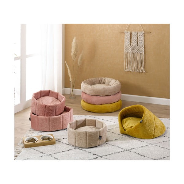 Легло палатка за котка в цвят горчица ø 50 cm – Love Story-image-4