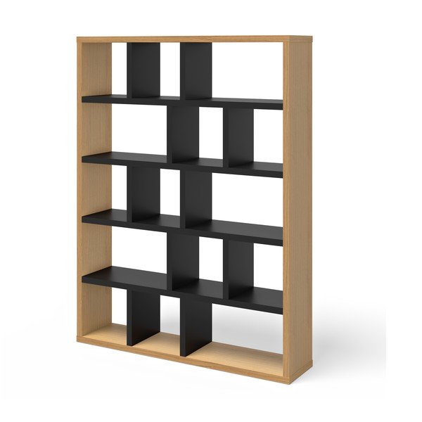 Етажерка за книги в дъбов декор в черен и естествен цвят 150x198 cm Berlin - TemaHome-image-3