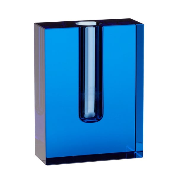 Синя стъклена ваза Sena, височина 12 cm - Hübsch