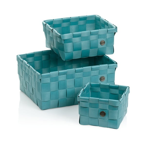 Комплект от 3 тюркоазено сини кошници за съхранение Neo - Kela